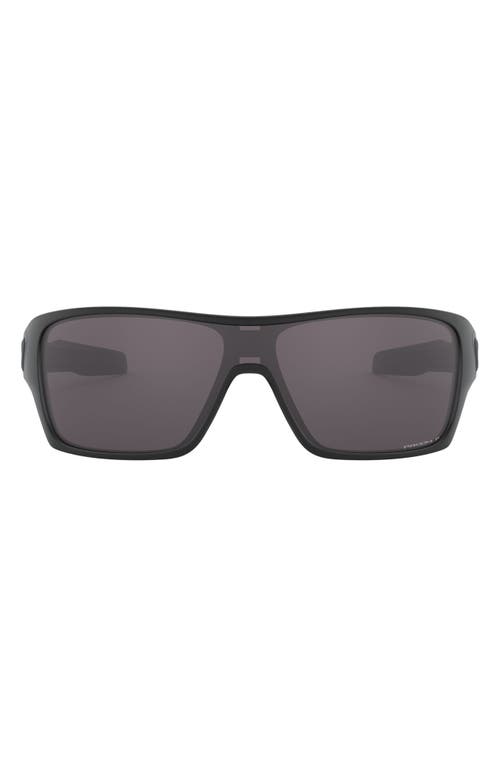 Oakley Turbine Rotor 128mm Polarized Shield Sunglasses In Matte Black/prizm Grey
