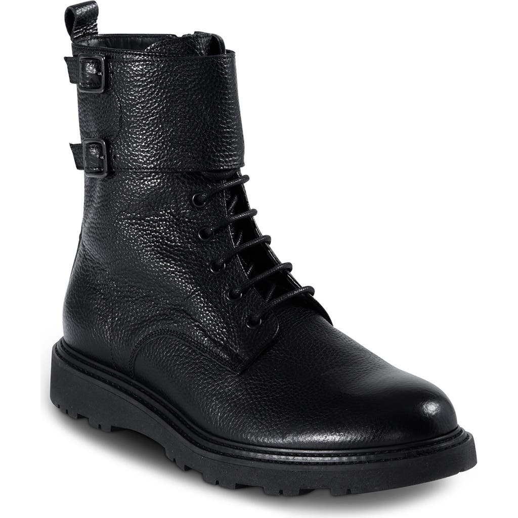 Paul Stuart Barton Boot In Black Tumbled Calf