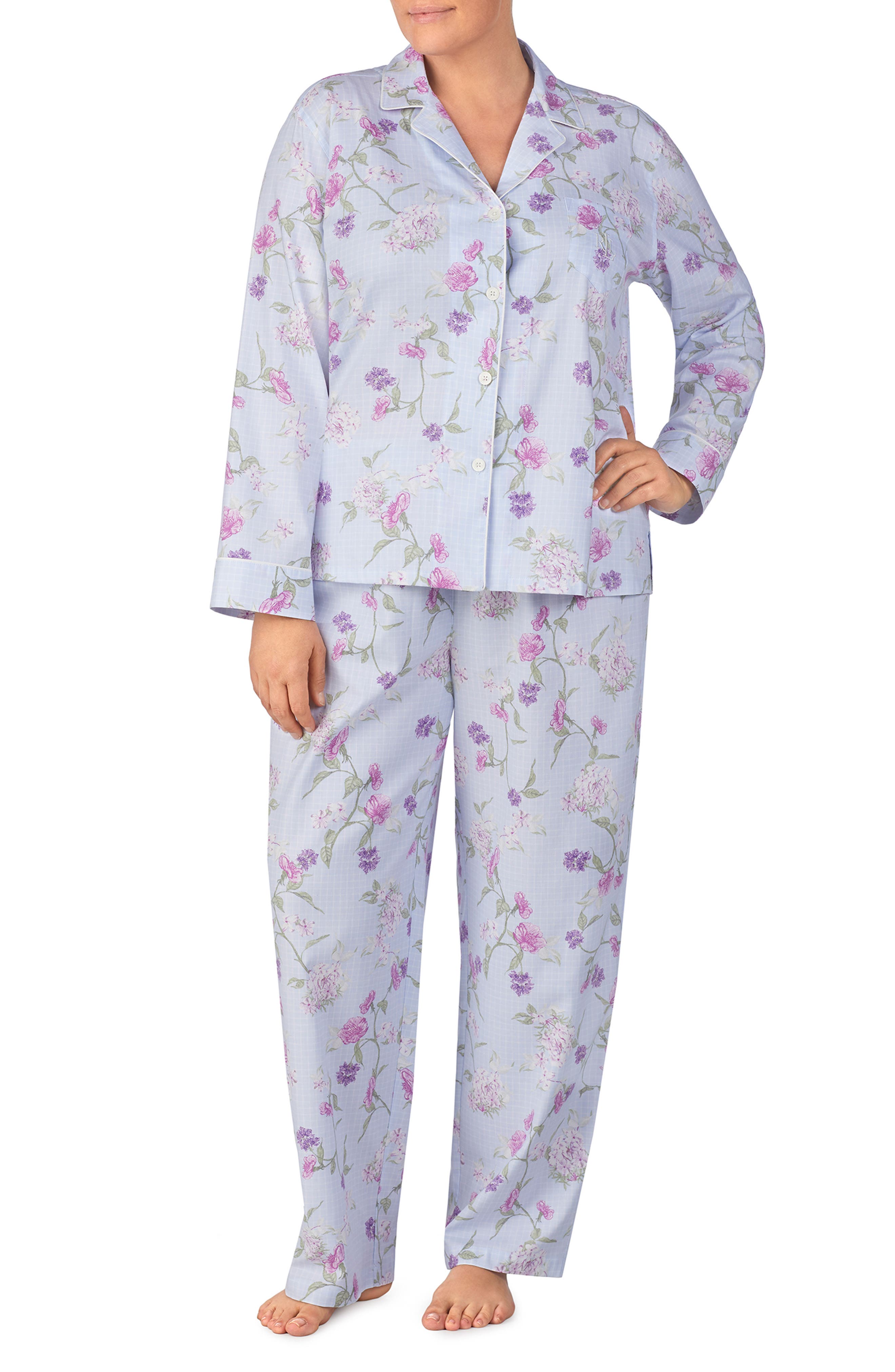 Lauren Ralph Lauren Floral Print Pajamas (Plus Size) Nordstrom