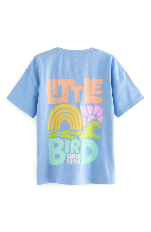 Shop Little Bird Kids'  Cotton Graphic T-shirt In Blue