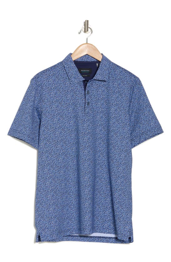 Bugatchi Dot Stretch Cotton Polo In Classic Blue