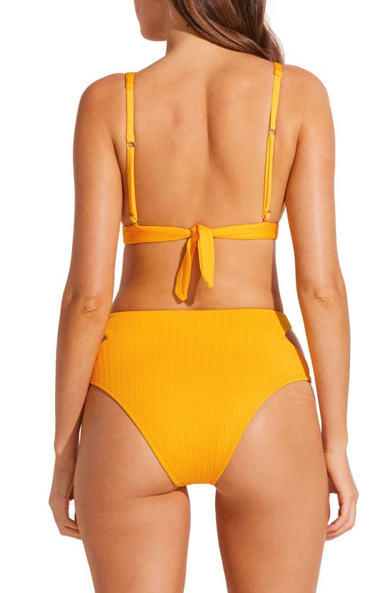 Shop Vitamin A Amara High Waist Bikini Bottoms In Sunflower