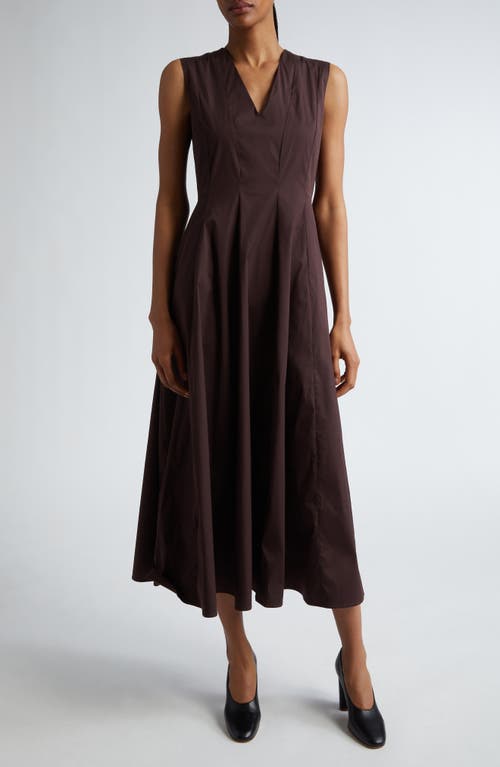 Max Mara Alloro V-neck Sleeveless Midi Dress In Wine Coloured