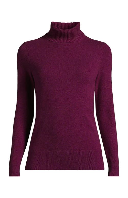 Shop Lands' End Cashmere Turtleneck Sweater In Raspberry Wine Heather