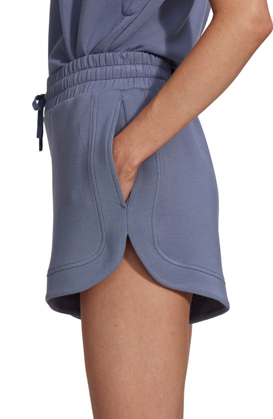 Shop Varley Ollie High Waist Sweat Shorts In Stone Blue