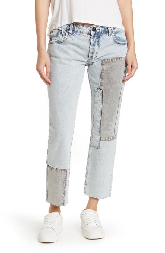 One Teaspoon Graffiti Raw Hem Jeans In Circus Blue