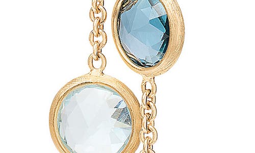 Marco Bicego 18k Yellow Gold Jaipur Mixed Blue Topaz Double Strand Earrings In Yellow Gold/blue Topaz