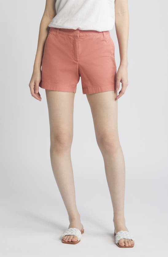 Shop Caslon Twill Shorts In Pink Canyon