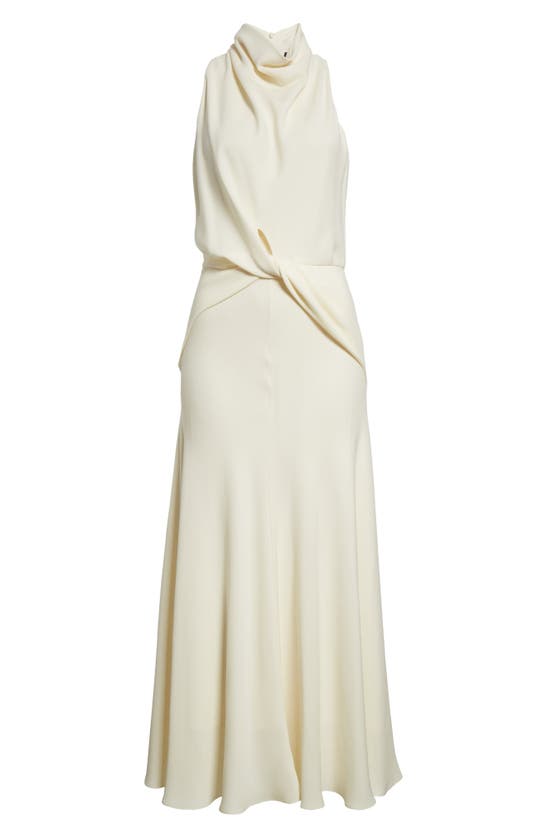 Shop Brandon Maxwell Valerie Twist Waist Silk Gown In Ivory