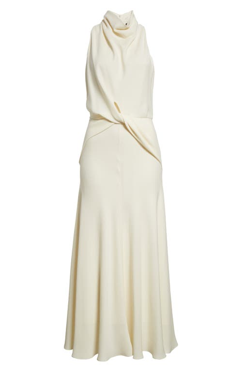 Valerie Twist Waist Silk Gown in Ivory