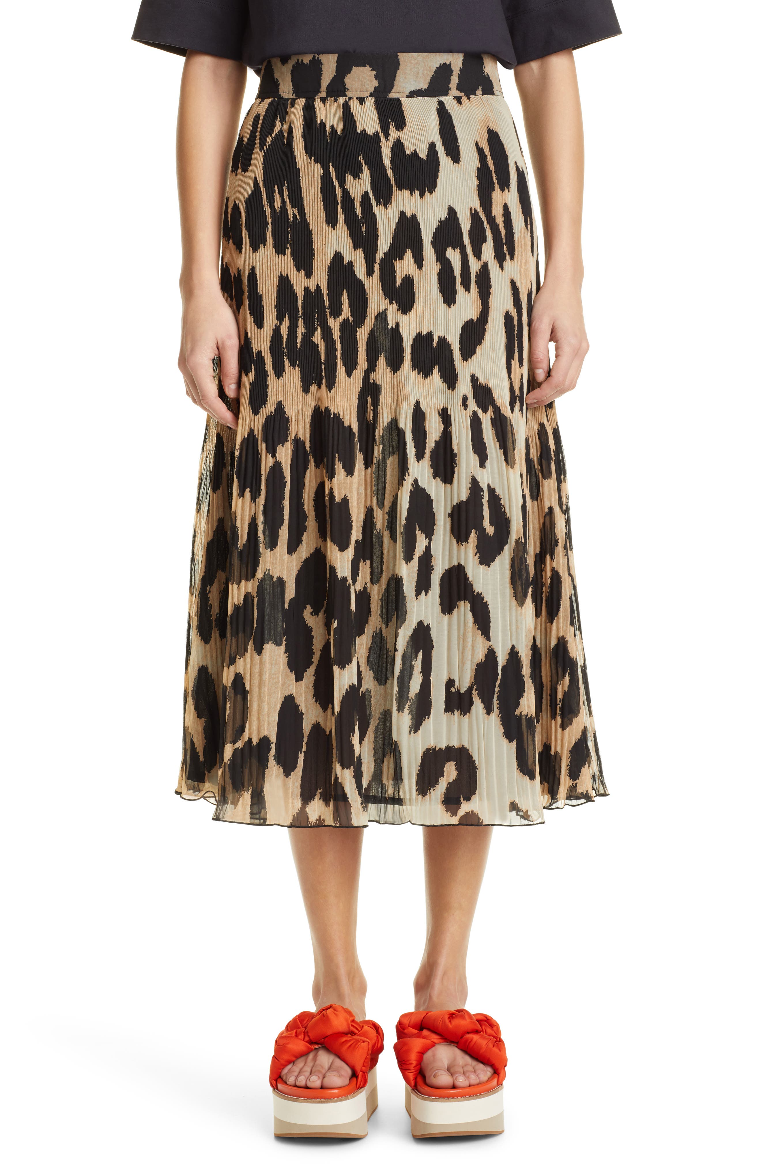 Watercolor Print Pleated Georgette 