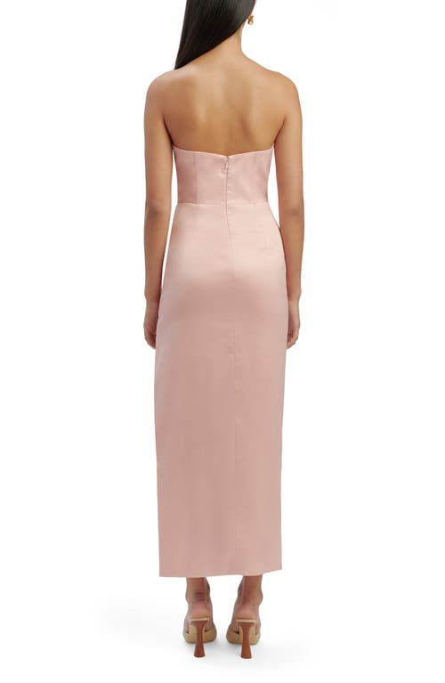 Shop Bardot Everlasting Corset Strapless Satin Gown In Soft Pink