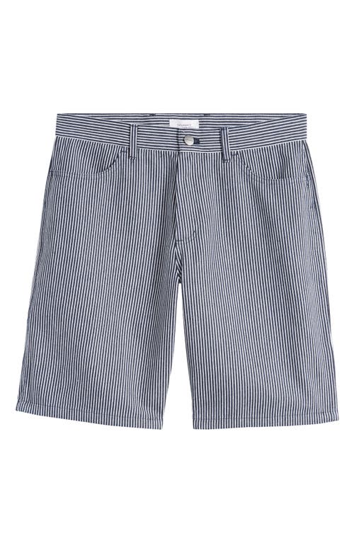 Saturdays Surf Nyc Saturdays Nyc Flat Front Stripe Twill Shorts In Blue