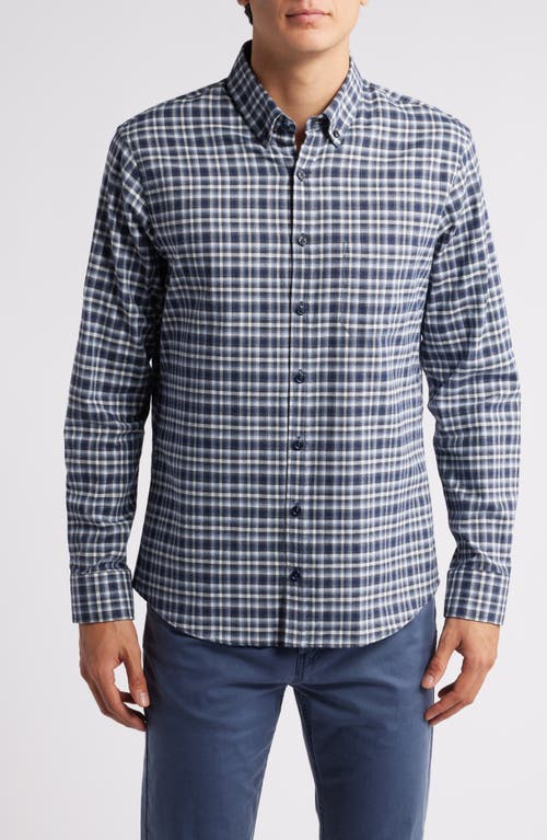 Brax Daniel Plaid Flannel Button-Down Shirt in Dark Navy 