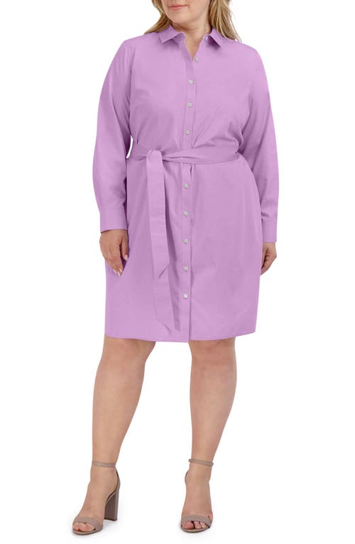Rocca Long Sleeve Popover Shirtdress in Soft Violet