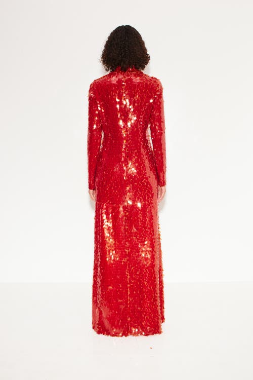 Shop Simonmiller Sculpty Sequin Dress In Chili