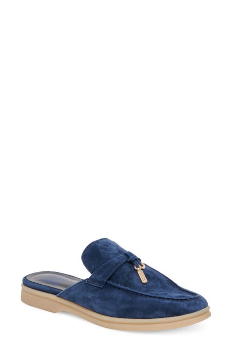 Navy blue clearance suede mules