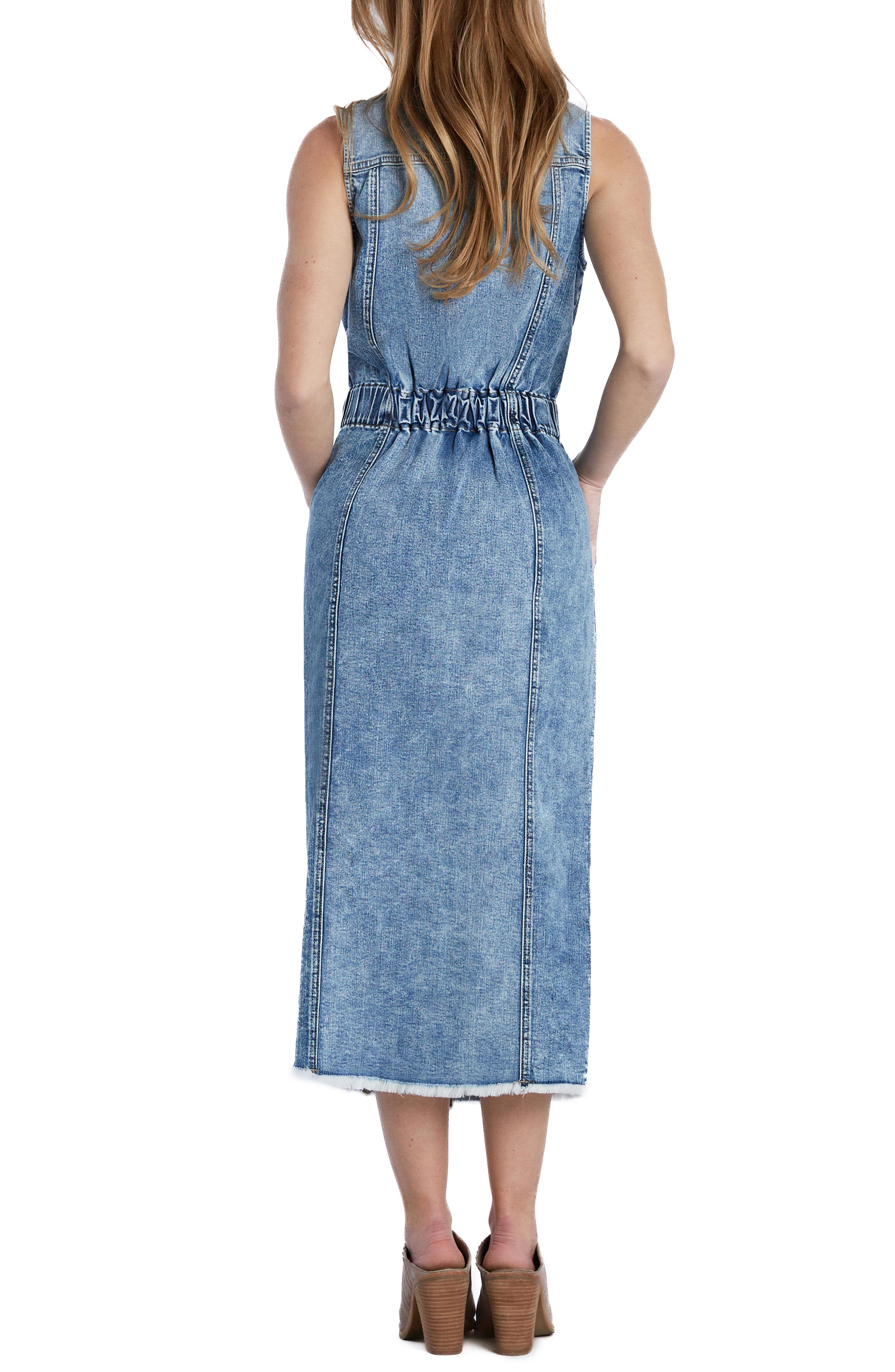 Wash Lab Denim Alice Sleeveless Denim Shirtdress Nordstrom
