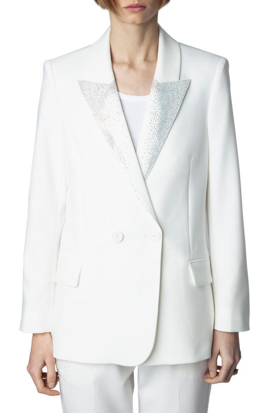 ZADIG & VOLTAIRE STRASS EMBELLISHED DOUBLE BREASTED BLAZER