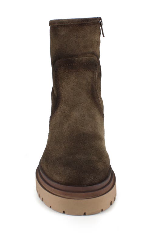 National Comfort Rafaela Platform Bootie In Mocha Suede