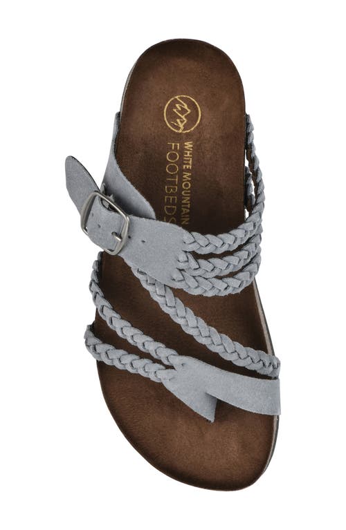 Shop White Mountain Footwear Hayleigh Braided Leather Footbed Sandal In Blue Raspberry/suede