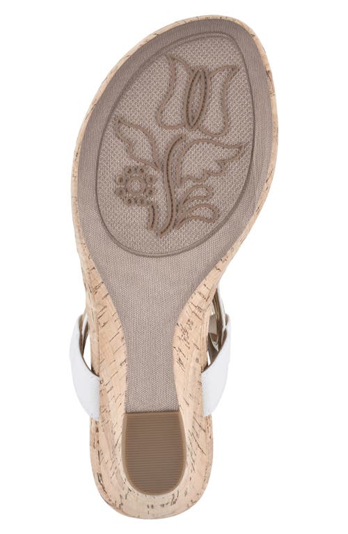 Shop White Mountain Footwear Aida Cork Wedge Sandal In White/smooth