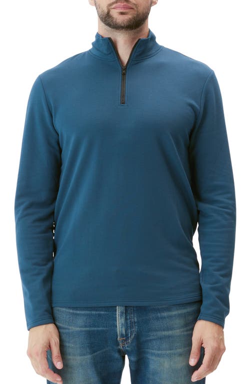 Kace French Terry Quarter Zip Top in Oceanic