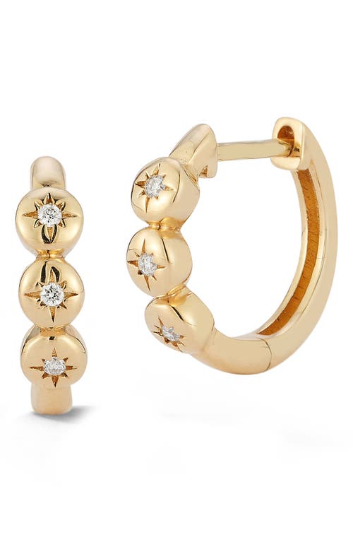 Dana Rebecca Designs Cynthia Rose Diamond Starburst Huggie Hoop Earrings in Yellow Gold at Nordstrom