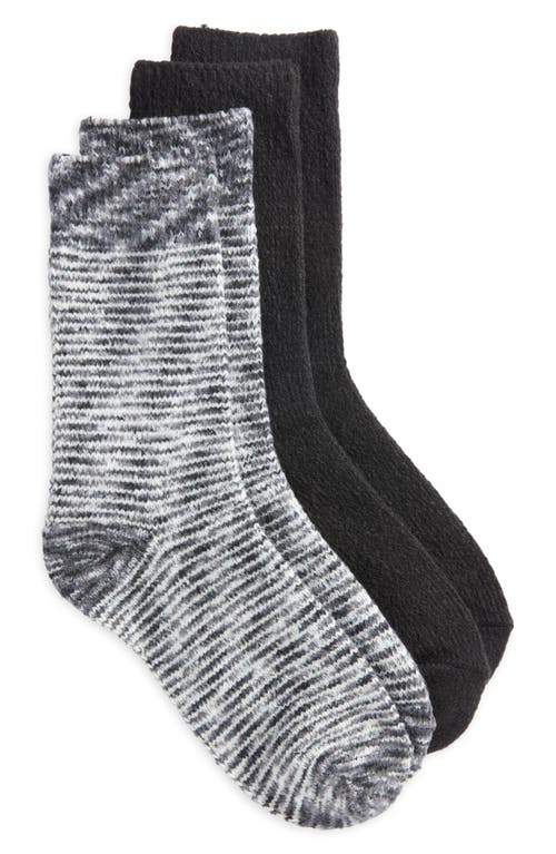 Shop Hue 2-pack Space Dye Boot Socks In Charcoal Stripe Pack