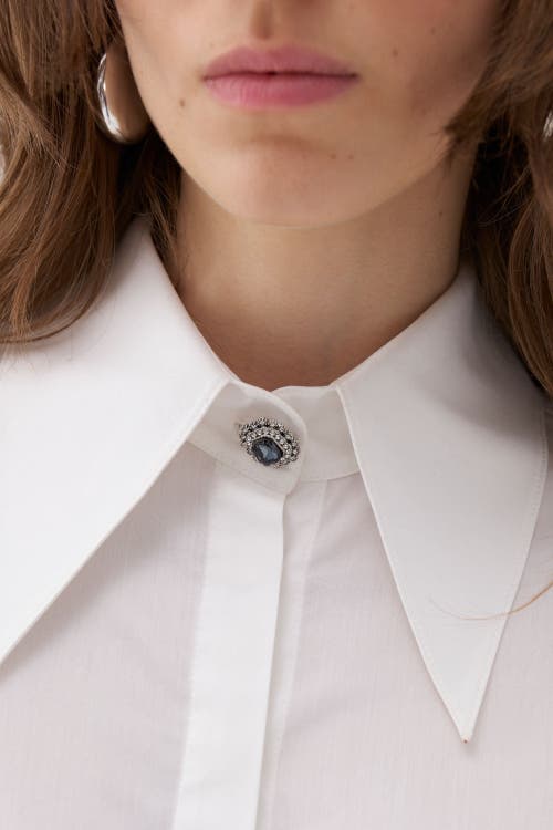 Shop Nocturne Shirt With Stone Button Design In White