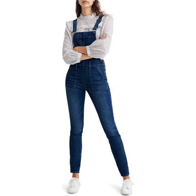 Madewell Groveland Wash Skinny Overalls, Blue