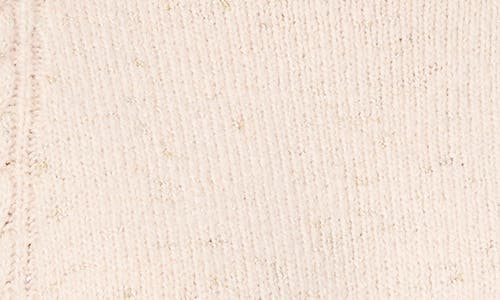 Cece Metallic Mock Neck Cable Stitch Sweater In Birch