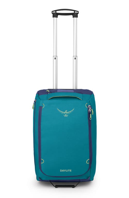 Osprey Daylite 40l 22-inch Wheeled Carry-on Duffle Bag In Blue Spikemoss/alkaline