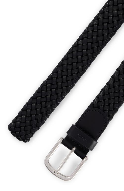 Shop Hugo Boss Boss Sash Woven Leather Belt In Black