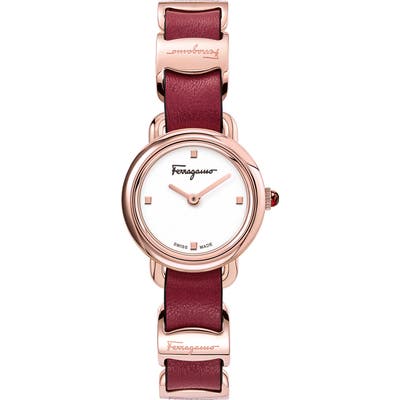 Salvatore Ferragamo Varina Leather Strap Watch, 22mm