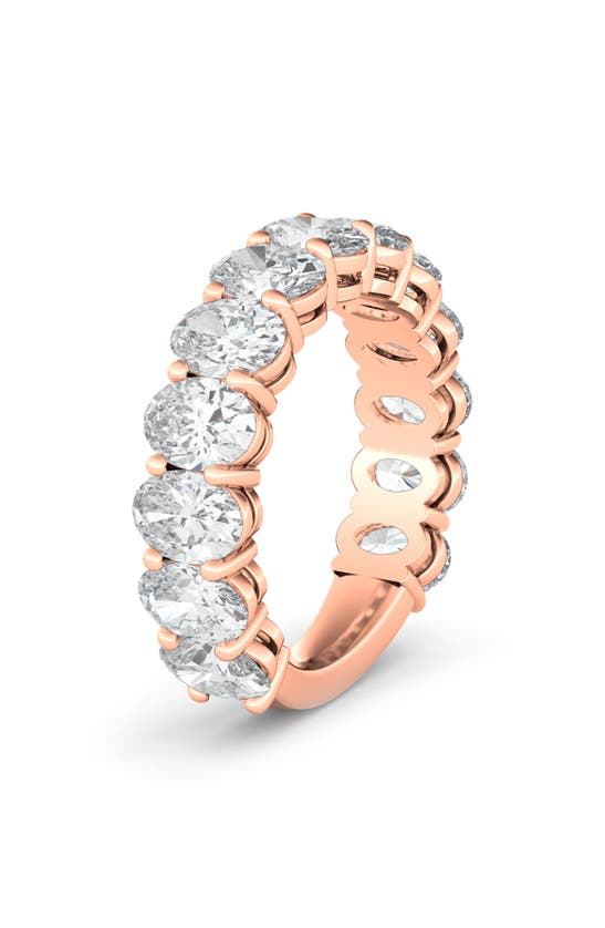 Hautecarat Oval Cut Lab-created Diamond Eternity Band In 18k Rose Gold