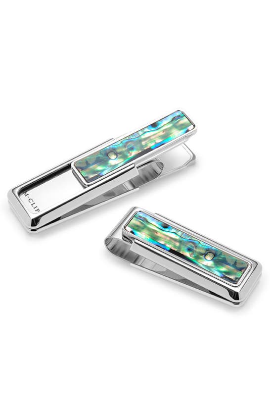 M Clip Mother-of-pearl Inlay Money Clip In Green
