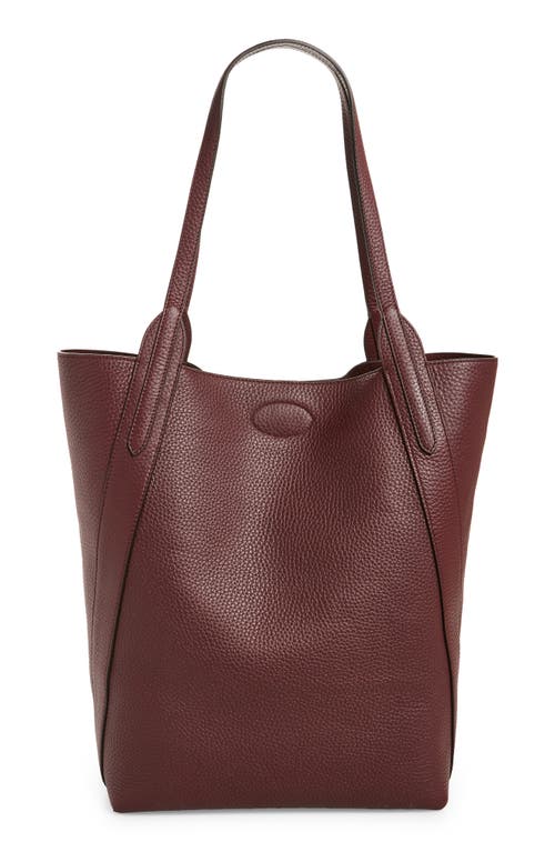 Shop Mulberry Bayswater Heavy Grain Leather North/south Tote In Black Cherry