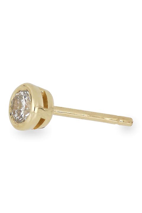 14K Gold Single Bezel Set Diamond Stud Earring - 0.50 ctw (Nordstrom Exclusive)