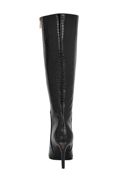 Shop Guess Richee Pointed Toe Knee High Boot In Black