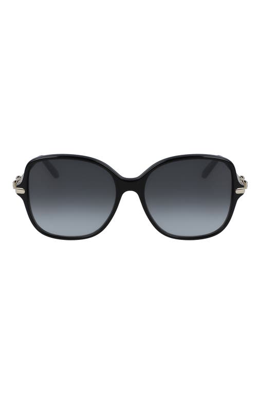 Ferragamo 57mm Gradient Rounded Square Sunglasses In Black