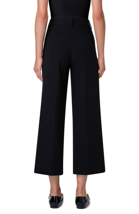 Akris Flora Cropped Wide-leg Pants In Black
