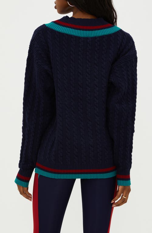 Shop Beach Riot Montana Cable Stitch Sweater In Ultramarine Colorblock