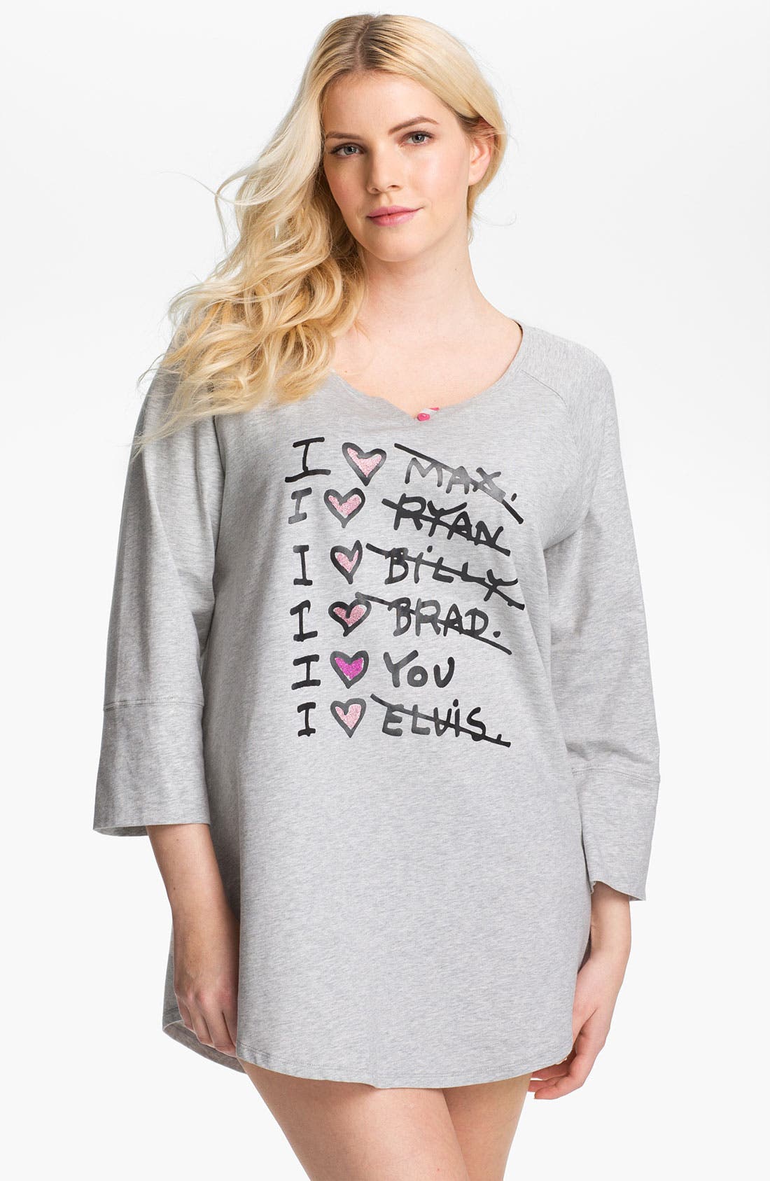 Betsey Johnson Stretch Cotton Sleep Shirt (Plus Size) Nordstrom