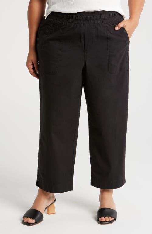 Skyrise Patch Pocket Straight Leg Pants in Black