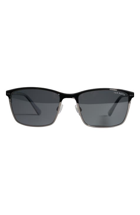 57mm Polarized Rectangle Sunglasses