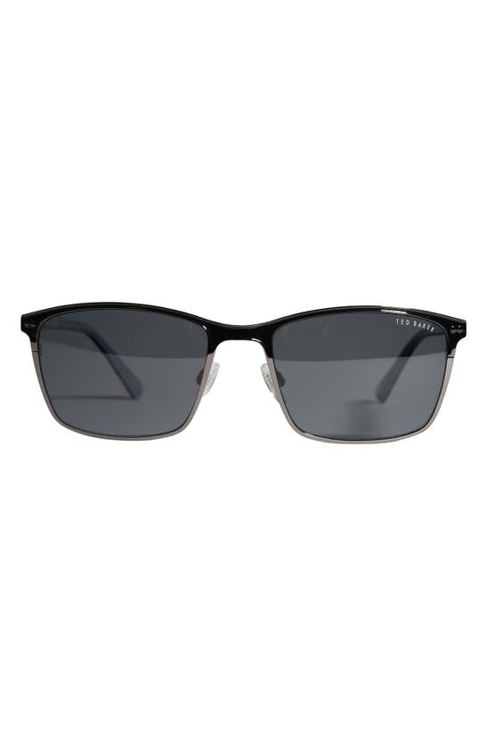 Shop Ted Baker 57mm Polarized Rectangle Sunglasses In Black