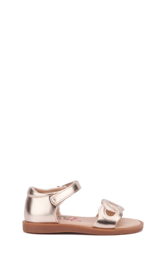 Shop Olivia Miller Kids' Metallic Flat Sandal In Rose Gold