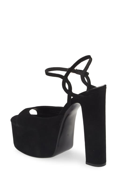 Jeffrey Campbell Ever Last Ankle Strap Platform Sandal In Black Suede