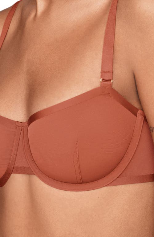 Shop Cuup The Balconette Mesh Underwire Bra In Clay